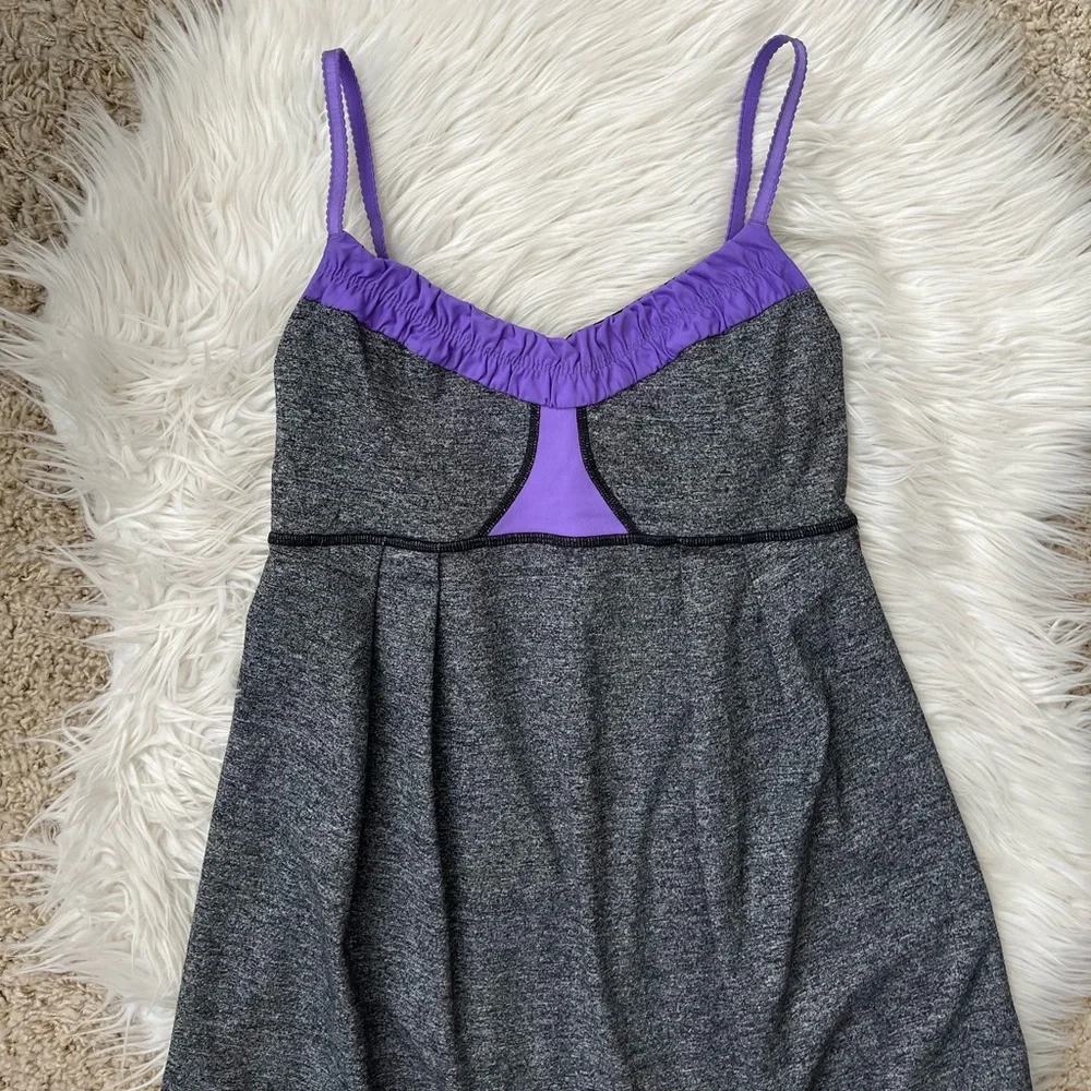 {Lululemon} Yogi Dance Tank Top in Heathered Grey & Purple - Women's 6